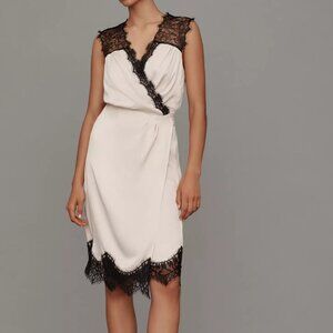 Anthropologie Sleeveless V-Neck Lace Wrap Midi Dress
